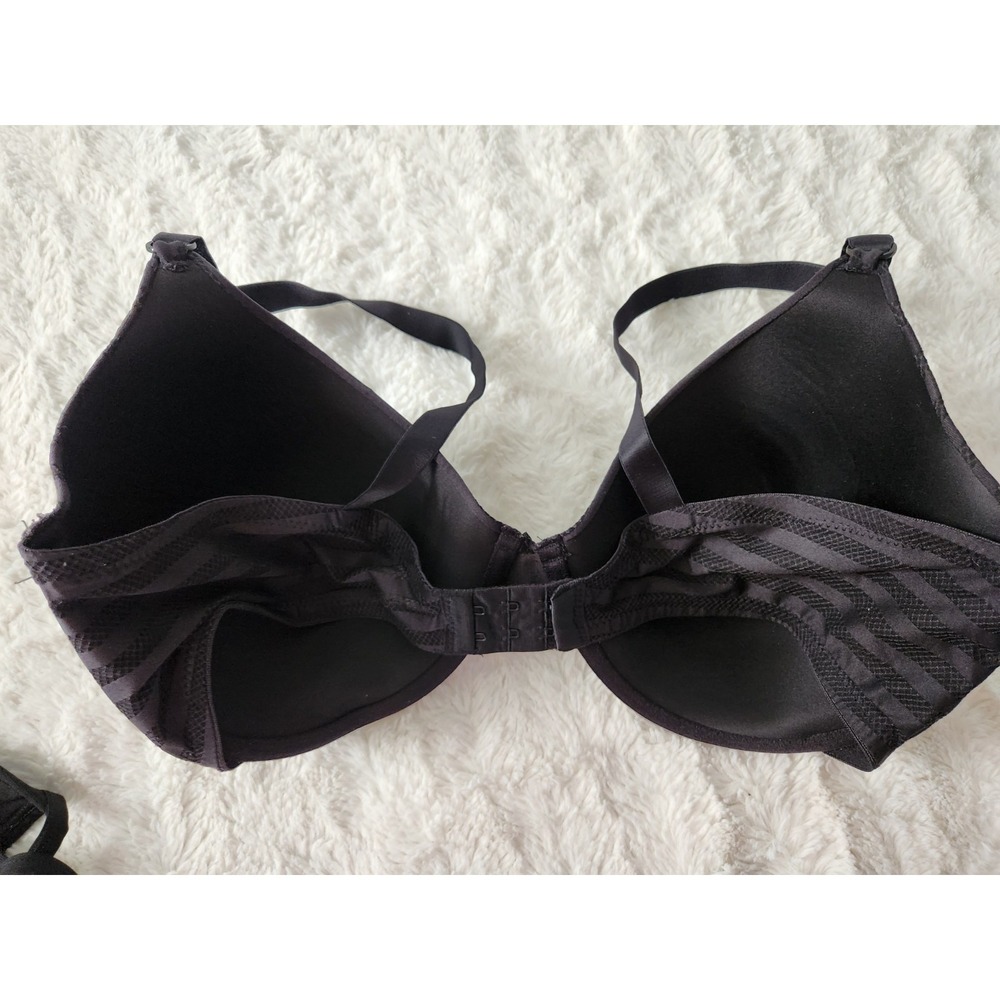 Maidenform Women's Black Striped Mesh Full Coverage Bra Size 40DD Style 05701 - Picture 5 of 9